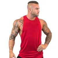 Amazon Foreign Trade Summer European And American Deep-Cut Cotton Fitness Blank Waistcoat Sports I-Shaped Vest Men's Beauty main image 5