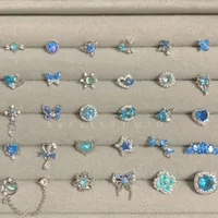 1 Pair Cute Lady Sweet Moon Flower Bow Knot Plating Alloy Opal Zircon Silver Plated Drop Earrings Ear Studs main image 1