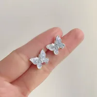 1 Pair Cute Lady Sweet Moon Flower Bow Knot Plating Alloy Opal Zircon Silver Plated Drop Earrings Ear Studs sku image 10
