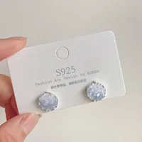 1 Pair Cute Lady Sweet Moon Flower Bow Knot Plating Alloy Opal Zircon Silver Plated Drop Earrings Ear Studs sku image 11