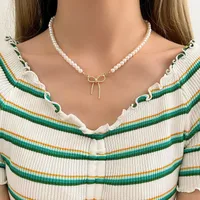 Elegant Bow Knot Imitation Pearl Alloy Plating Women's Necklace sku image 30