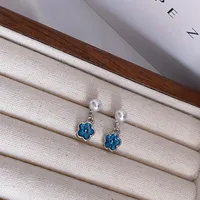 1 Pair Cute Lady Sweet Moon Flower Bow Knot Plating Alloy Opal Zircon Silver Plated Drop Earrings Ear Studs sku image 6