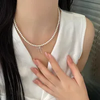 Elegant Bow Knot Imitation Pearl Alloy Plating Women's Necklace main image 3