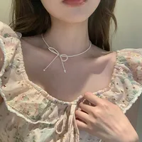 Elegant Bow Knot Imitation Pearl Alloy Plating Women's Necklace sku image 59
