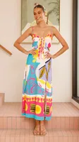 Women's Strap Dress Casual Elegant Streetwear Strap Sleeveless Printing Midi Dress Holiday Banquet Selfie sku image 8