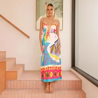 Women's Strap Dress Casual Elegant Streetwear Strap Sleeveless Printing Midi Dress Holiday Banquet Selfie main image 5