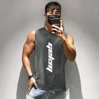 Summer Sleeveless Vest Men's Muscle Fashion Brand Gym Running Training Waistcoat Loose Exercise T-shirt Quick-Drying Top main image 1