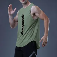 Summer Sleeveless Vest Men's Muscle Fashion Brand Gym Running Training Waistcoat Loose Exercise T-shirt Quick-Drying Top main image 2