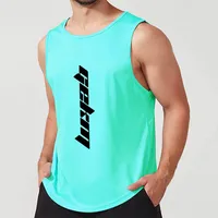 Summer Sleeveless Vest Men's Muscle Fashion Brand Gym Running Training Waistcoat Loose Exercise T-shirt Quick-Drying Top main image 3
