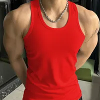 Men's Vest Thickened Thick Thread Vest 2*2 Men's American Sports Vest Hip Hop Slim Fit Sweat-Absorbing Bottoming Shirt main image 3