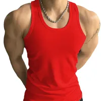 Men's Vest Thickened Thick Thread Vest 2*2 Men's American Sports Vest Hip Hop Slim Fit Sweat-Absorbing Bottoming Shirt sku image 23