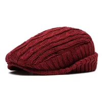 Men's Vacation Simple Style Solid Color Flat Eaves Beret Hat sku image 2