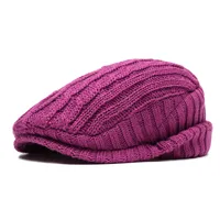 Men's Vacation Simple Style Solid Color Flat Eaves Beret Hat sku image 3