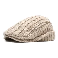 Men's Vacation Simple Style Solid Color Flat Eaves Beret Hat main image 4