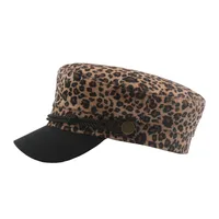 Women's Basic Leopard Leopard Flat Eaves Flat Cap main image 4