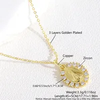 Religion Simple Style Virgin Mary Our Lady Of Guadalupe Copper Women's Pendant Necklace main image 4