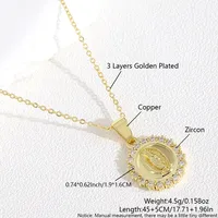 Religion Simple Style Virgin Mary Our Lady Of Guadalupe Copper Women's Pendant Necklace main image 3