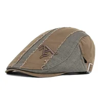 Women's Retro Sports Color Block Embroidery Flat Eaves Beret Hat sku image 5