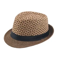Unisex Retro Color Block Hollow Out Crimping Bucket Hat sku image 3