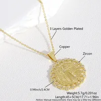 Religion Simple Style Virgin Mary Our Lady Of Guadalupe Copper Women's Pendant Necklace sku image 6