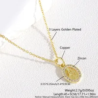 Religion Simple Style Virgin Mary Our Lady Of Guadalupe Copper Women's Pendant Necklace sku image 3
