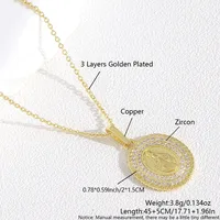 Religion Simple Style Virgin Mary Our Lady Of Guadalupe Copper Women's Pendant Necklace sku image 8