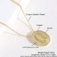 Religion Simple Style Virgin Mary Our Lady Of Guadalupe Copper Women's Pendant Necklace sku image 9