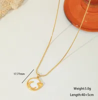 Cute Sweet Geometric Moon Heart Shape 304 Stainless Steel Plating Inlay Zircon 18K Gold Plated Women's Bracelets Necklace main image 2