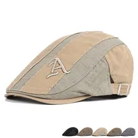 Women's Retro Sports Color Block Embroidery Flat Eaves Beret Hat main image 1