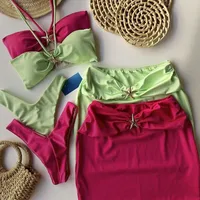 Women's Lady Sexy Solid Color 3 Pieces Set Swimwear main image 2