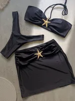 Women's Lady Sexy Solid Color 3 Pieces Set Swimwear sku image 4