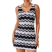 Women's Stripe Casual Elegant Lady Cover Ups main image 4