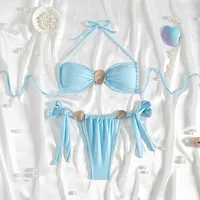 Women's Solid Color 2 Pieces Set Swimwear main image 3