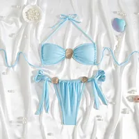 Women's Solid Color 2 Pieces Set Swimwear sku image 1