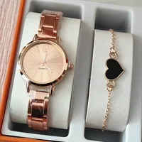 Modern Style Heart Shape Butterfly Buckle Quartz main image 5
