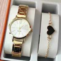 Modern Style Heart Shape Butterfly Buckle Quartz sku image 6