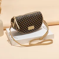 Women's Small Pu Leather Geometric Vintage Style Dumpling Shape Zipper Shoulder Bag main image 5