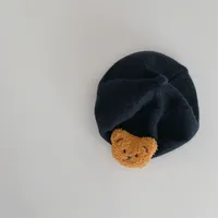 Kid'S Cute Bear Solid Color Eaveless Beret Hat sku image 4