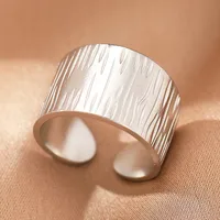 Retro IG Style Geometric 304 Stainless Steel Plating 18K Gold Plated Unisex Open Rings sku image 2