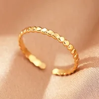 Retro IG Style Geometric 304 Stainless Steel Plating 18K Gold Plated Unisex Open Rings sku image 22