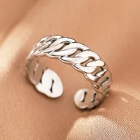 Retro IG Style Geometric 304 Stainless Steel Plating 18K Gold Plated Unisex Open Rings sku image 21