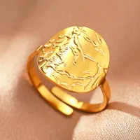 Retro IG Style Geometric 304 Stainless Steel Plating 18K Gold Plated Unisex Open Rings sku image 26