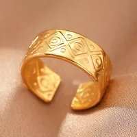 Retro IG Style Geometric 304 Stainless Steel Plating 18K Gold Plated Unisex Open Rings sku image 28