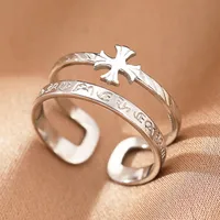Retro IG Style Geometric 304 Stainless Steel Plating 18K Gold Plated Unisex Open Rings sku image 9