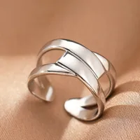 Retro IG Style Geometric 304 Stainless Steel Plating 18K Gold Plated Unisex Open Rings sku image 12