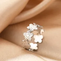 Retro IG Style Geometric 304 Stainless Steel Plating 18K Gold Plated Unisex Open Rings sku image 14