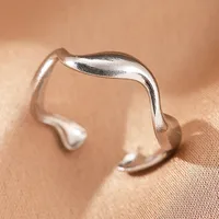 Retro IG Style Geometric 304 Stainless Steel Plating 18K Gold Plated Unisex Open Rings sku image 16