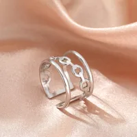 Retro IG Style Geometric 304 Stainless Steel Plating 18K Gold Plated Unisex Open Rings sku image 20