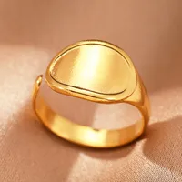 Retro IG Style Geometric 304 Stainless Steel Plating 18K Gold Plated Unisex Open Rings sku image 31