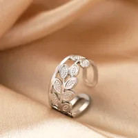 Retro IG Style Geometric 304 Stainless Steel Plating 18K Gold Plated Unisex Open Rings sku image 13